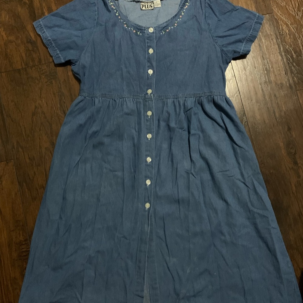 Blue and White Casual Dress with Raglan Sleeves